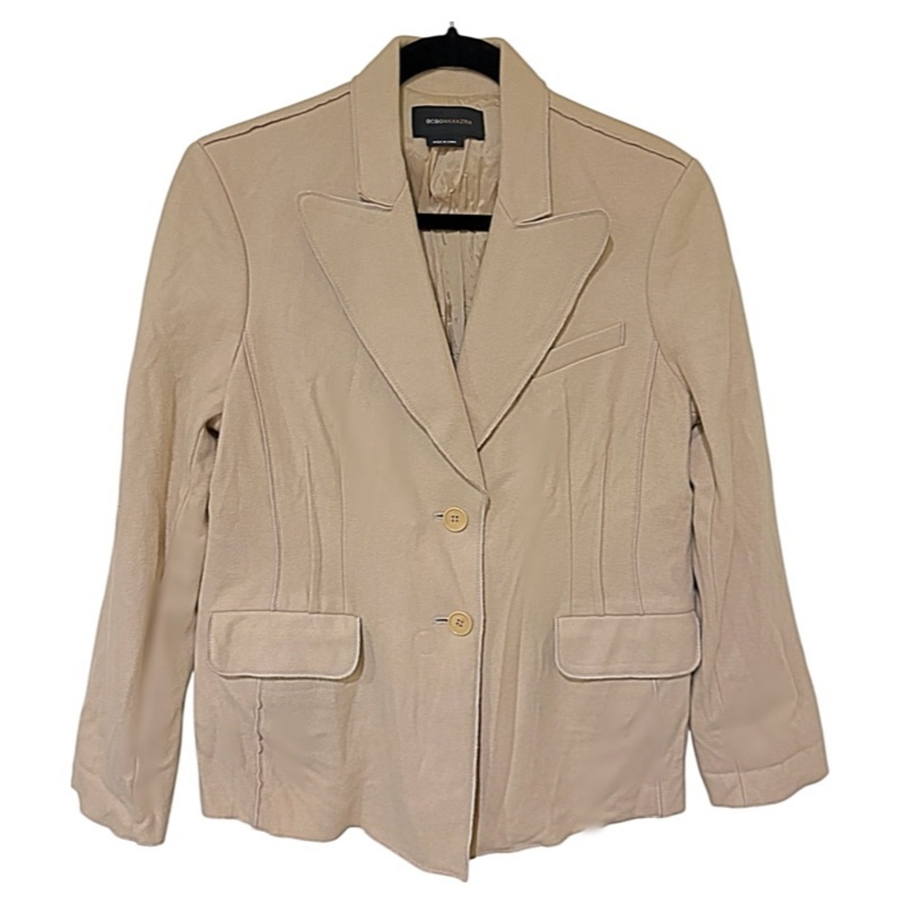 BCBG MAXAZRIA Blazer/Jacket wool-Cashmere Blend in Camel Size M/Large